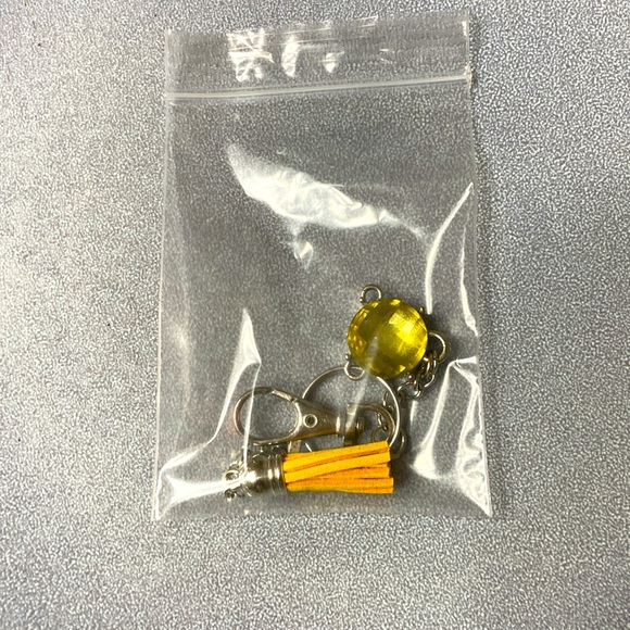 Handmade, Repurposed Bag Charm, Keychain - Picture 3 of 3